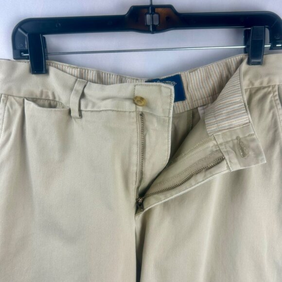 Bills Khakis Pants Men 33x32 Brown Tan Chino100% Cotton Flat Front Classic Work - Picture 7 of 9